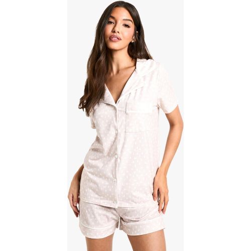 Ensemble De Pyjama À Imprimé Arbre Avec Chemise Et Short - 36 - boohoo - Modalova