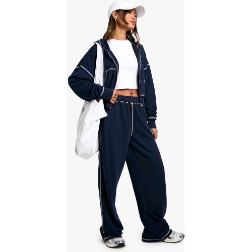 Jogging Droit À Coutures Contrastantes - S - boohoo - Modalova
