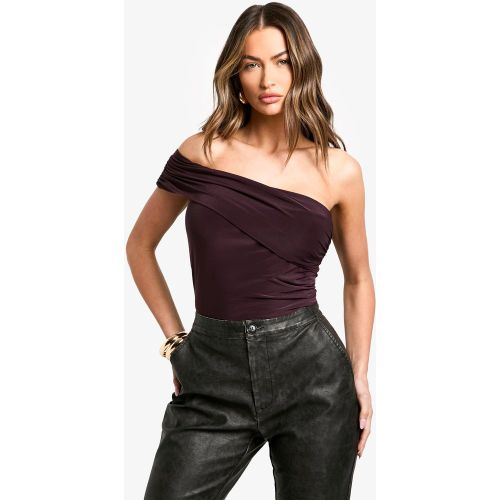 Body Asymétrique Épais À Épaules Dénudées - 34 - boohoo - Modalova