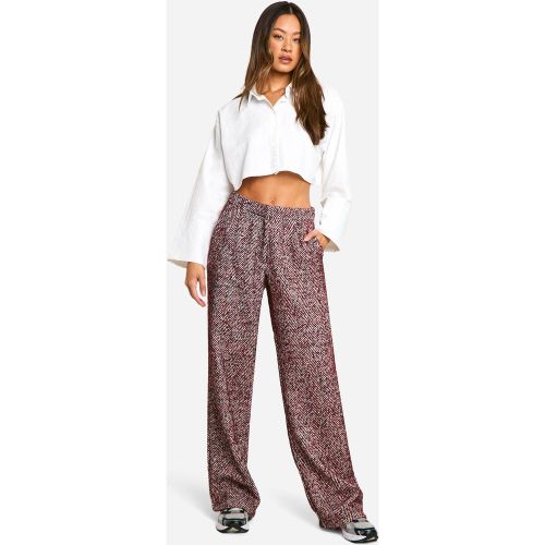 Tall" - Pantalon Effet Laine À Chevrons - 36 - boohoo - Modalova