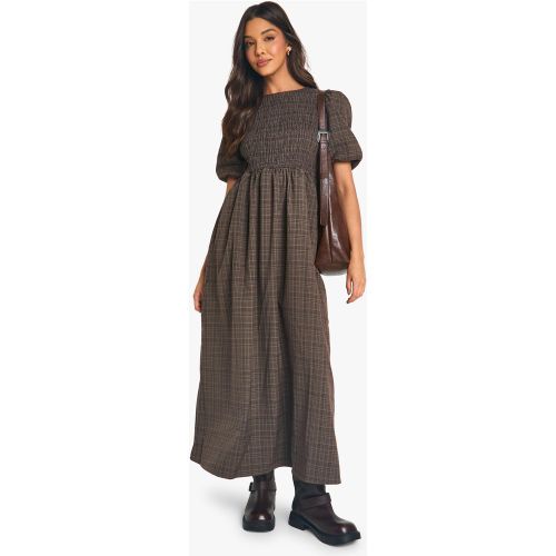 Robe Mi-Longue Froncée À Manches Bouffantes - 36 - boohoo - Modalova