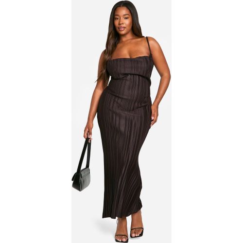 Grande Taille - Robe Mi-Longue Plissée À Col Bénitier - 44 - boohoo - Modalova