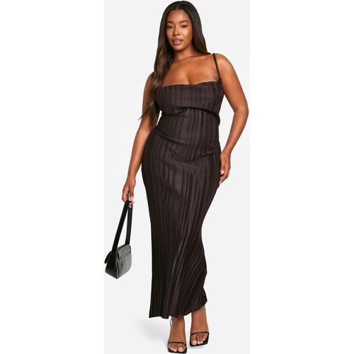 Grande Taille - Robe Mi-Longue Plissée À Col Bénitier - 46 - boohoo - Modalova