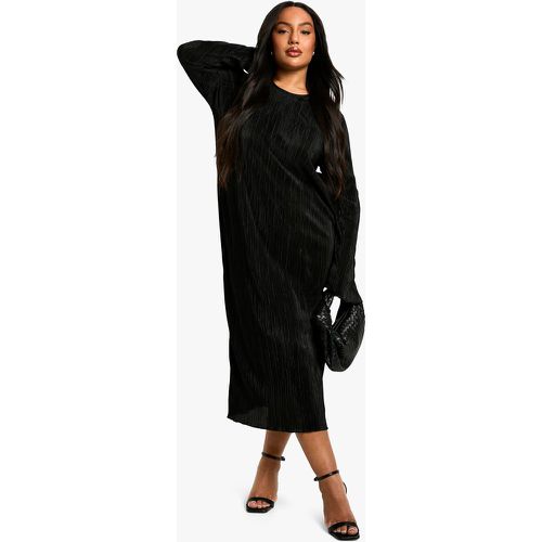 Grande Taille - Robe Colonne Plissée À Manches Évasées - 46 - boohoo - Modalova