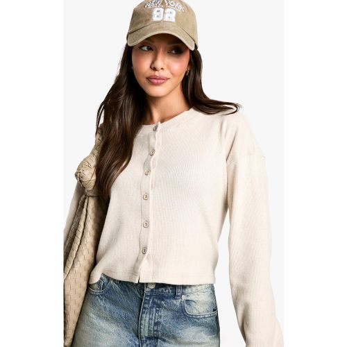 Cardigan Oversize Côtelé - 36 - boohoo - Modalova