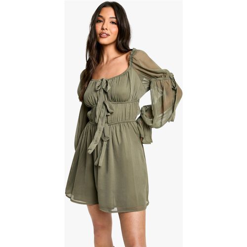 Robe Courte En Mousseline De Soie - 42 - boohoo - Modalova