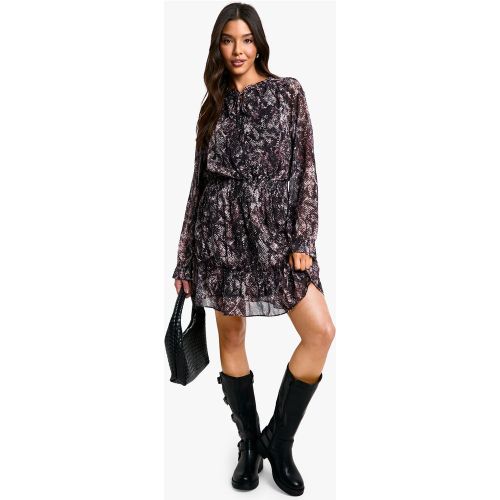 Robe Patineuse À Manches Longues Et Imprimé - 36 - boohoo - Modalova