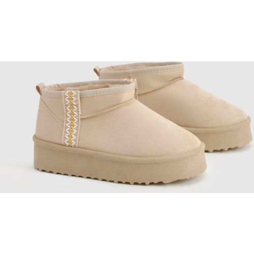 Bottines Confort À Broderies Et Plateforme - 36 - boohoo - Modalova
