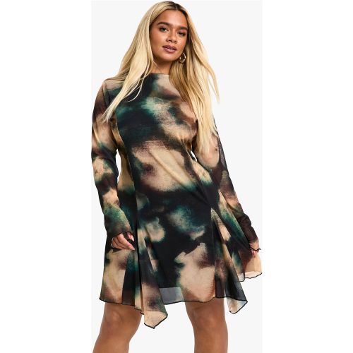 Grande Taille - Robe Courte À Imprimé Abstrait - 44 - boohoo - Modalova