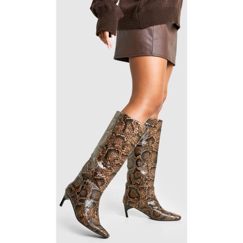 Bottes Hautes Carrées À Imprimé - 36 - boohoo - Modalova