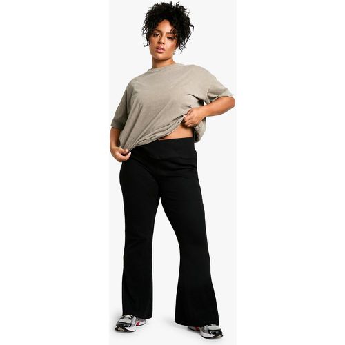 Grande Taille - Pantalon Flare Côtelé À Taille Contrastante - 46 - boohoo - Modalova