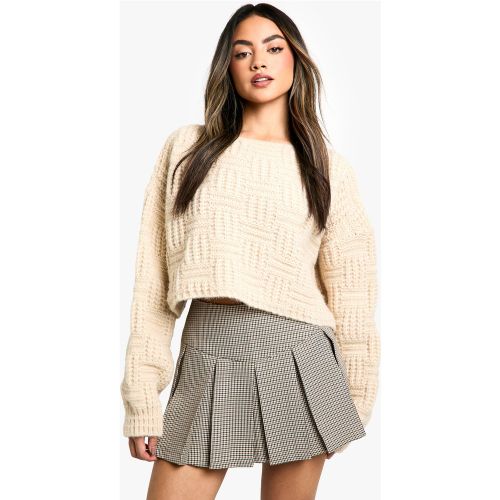 Pull Court Oversize En Maille Carrée - S - boohoo - Modalova