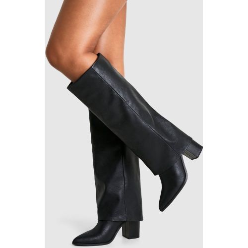 Bottes Hautes Texturées À Talon - 36 - boohoo - Modalova