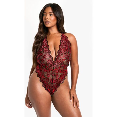 Grande Taille - Body Sans Crochet En Dentelle - 50 - boohoo - Modalova
