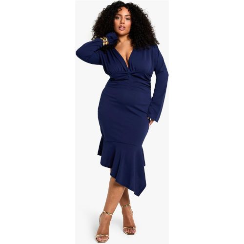 Grande Taille - Robe Mi-Longue Asymétrique - 44 - boohoo - Modalova