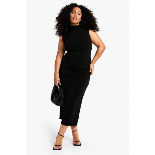 Grande Taille - Robe Longue Froncée Asymétrique - 44 - boohoo - Modalova