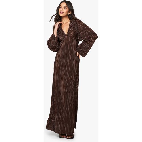 Robe Longue Plissée À Manches Chauve-Souris - 36 - boohoo - Modalova