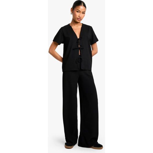 Ensemble Côtelé Avec Top À Manches Courtes Et Pantalon - 34 - boohoo - Modalova