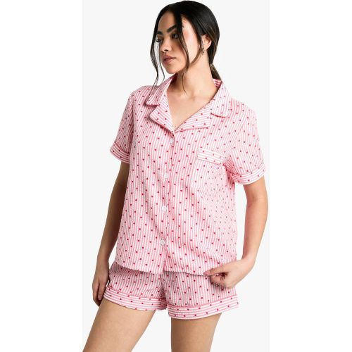 Ensemble De Pyjama À Rayures Avec Chemise Et Short - 34 - boohoo - Modalova