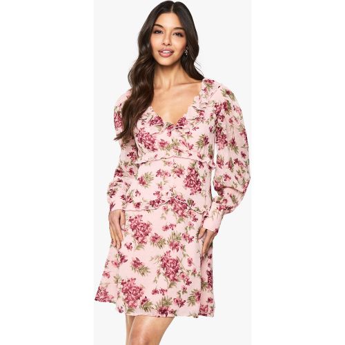 Robe Courte Fleurie À Volants - 36 - boohoo - Modalova