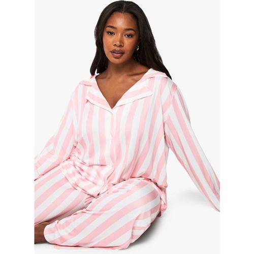 Grande Taille - Ensemble Rayé Avec Chemise Et Pantalon - 44 - boohoo - Modalova