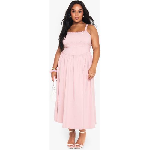 Grande Taille - Robe Mi-Longue À Bordure En Dentelle - 44 - boohoo - Modalova