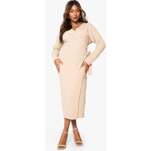 Grande Taille - Robe Mi-Longue Texturée - 44 - boohoo - Modalova