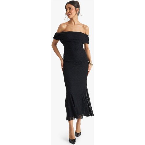Robe Mi-Longue Plissée À Col Bateau - 40 - boohoo - Modalova