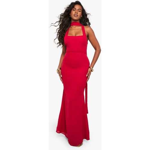 Robe Longue À Lacets En Mousseline De Soie - 36 - boohoo - Modalova