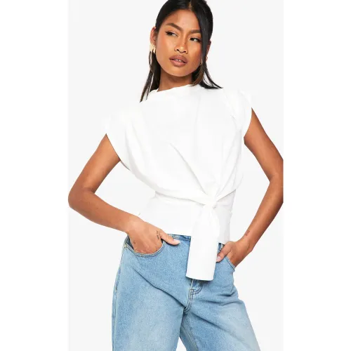 Blouse Nouée À Col Bénitier - 34 - boohoo - Modalova