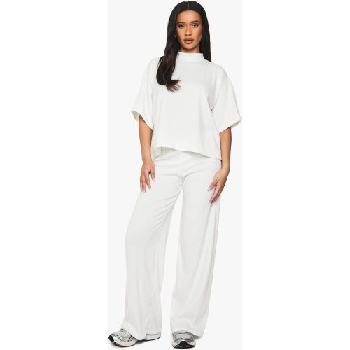 Ensemble Côtelé Avec Top À Manches Courtes Et Pantalon Large - 34 - boohoo - Modalova