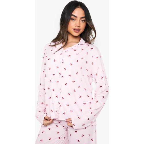 Ensemble De Pyjama À Imprimé Cerise - 34 - boohoo - Modalova