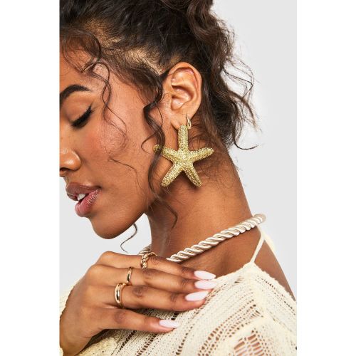 Boucles D'Oreilles Texturées Étoile De Mer - One Size - boohoo - Modalova