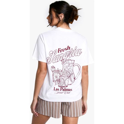 T-Shirt Oversize Imprimé Sangria - S - boohoo - Modalova