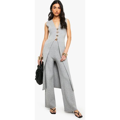 Ensemble Avec Gilet Long Sans Manches Et Pantalon Large - S - boohoo - Modalova