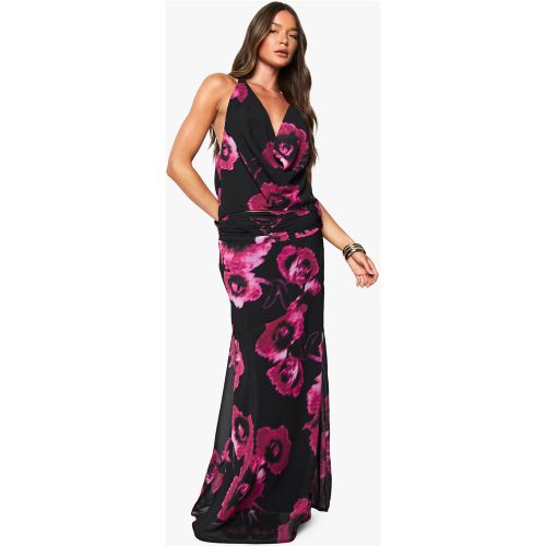 Jupe Longue Fleurie En Mousseline De Soie - 34 - boohoo - Modalova