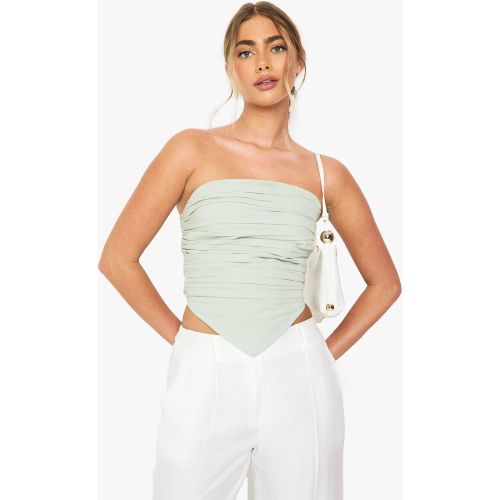 Crop Top Plissé - 34 - boohoo - Modalova