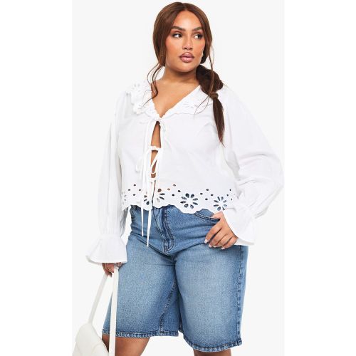 Grande Taille - Blouse Brodée Nouée - 44 - boohoo - Modalova