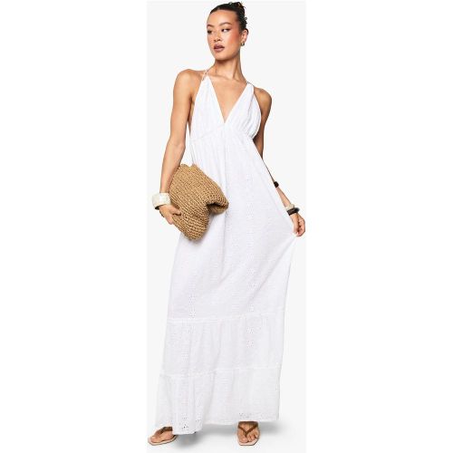 Tall" - Robe Longue Dos Nu À Broderie Anglaise - 40 - boohoo - Modalova