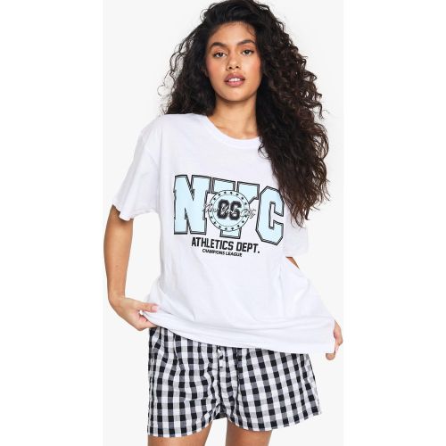 T-Shirt Oversize À Slogan Nyc - S - boohoo - Modalova