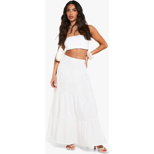Petite" - Jupe Longue Froncée En Coton - 34 - boohoo - Modalova