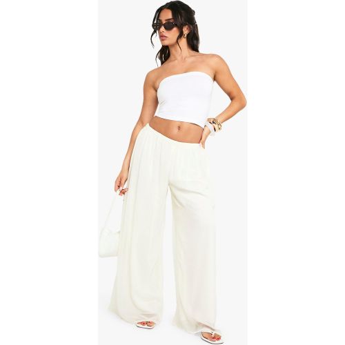 Petite" - Pantalon Large Plissé - Blanc Écru - 34, Blanc Écru - boohoo - Modalova