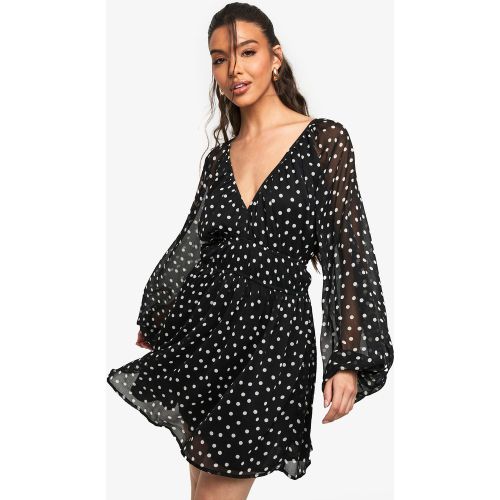 Robe Courte À Manches Froncées Et Imprimé Cachemire - 36 - boohoo - Modalova
