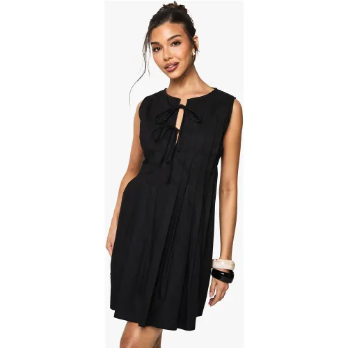 Robe Trapèze Plissée En Coton - 36 - boohoo - Modalova