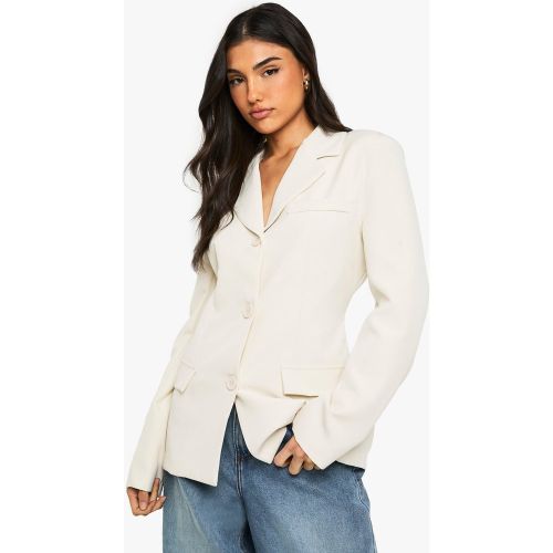 Blazer Boutonné Habillé - Blanc Écru - 34, Blanc Écru - boohoo - Modalova