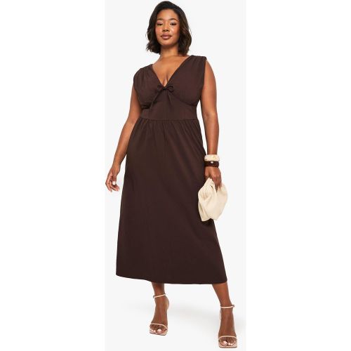 Grande Taille - Robe Corset Mi-Longue Nouée - 56 - boohoo - Modalova