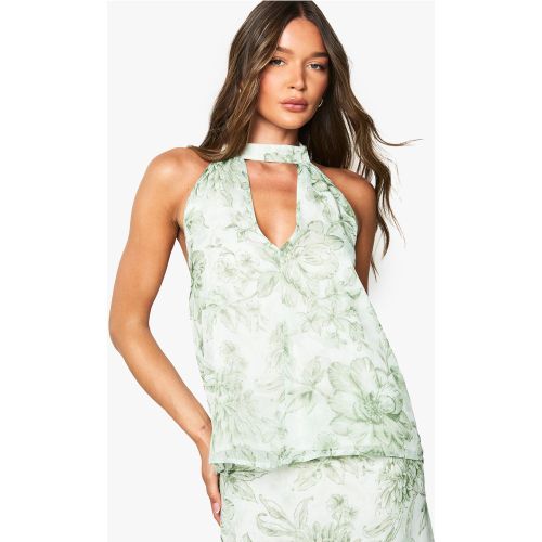 Blouse Fleurie En Mousseline De Soie - 34 - boohoo - Modalova
