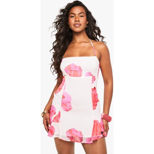 Petite" - Robe Courte Fleurie En Mousseline De Soie - 36 - boohoo - Modalova