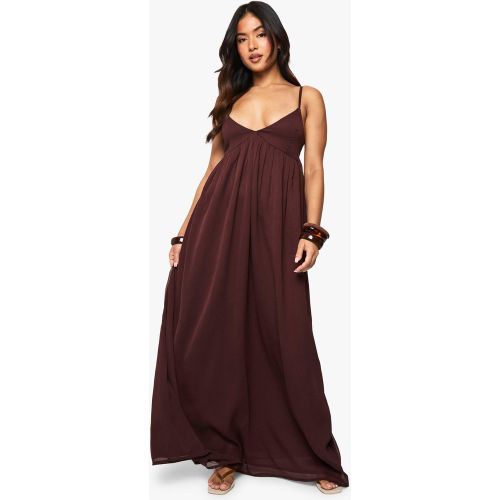 Petite" - Robe Longue En Mousseline De Soie À Bretelles - 36 - boohoo - Modalova