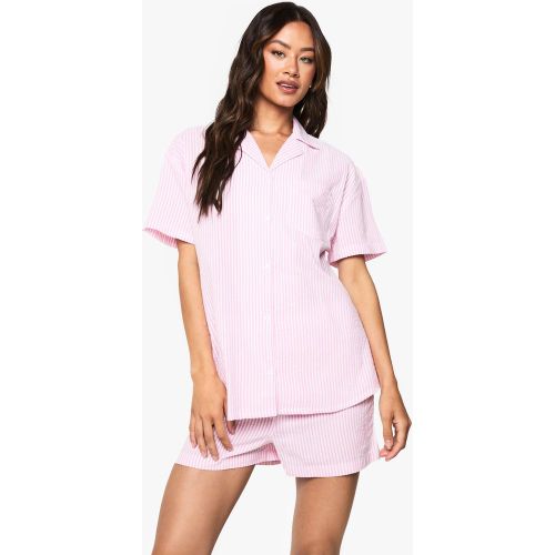 Tall" - Ensemble De Pyjama Rayé À Manches Courtes Et Short - 36 - boohoo - Modalova